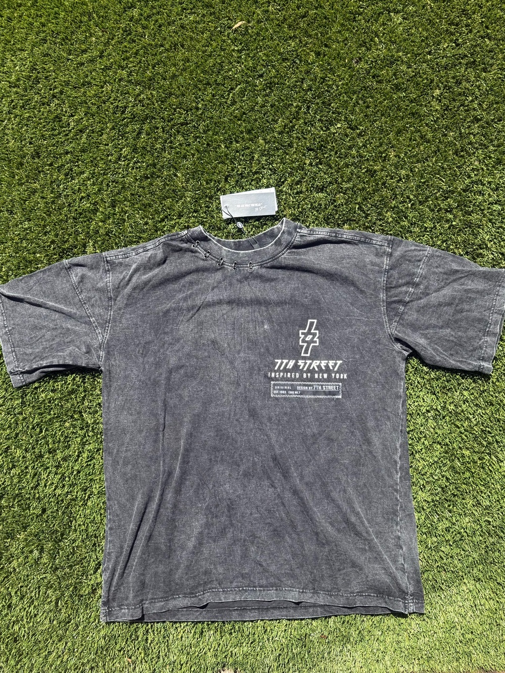 7th Street Men's Washed Black Short Sleeve Tee